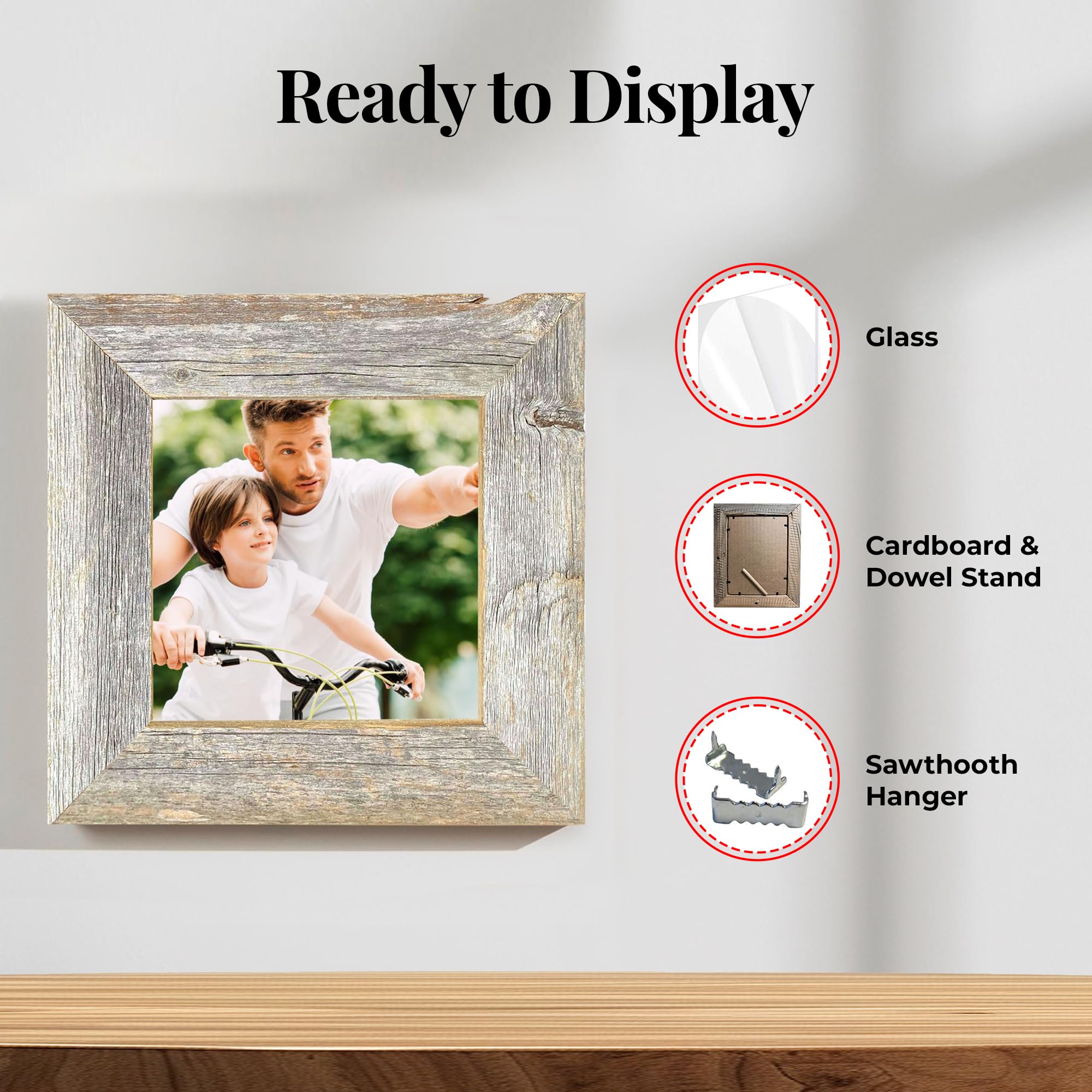 Amazon.com: BARNWOODUSA Farmhouse 6x6 Picture Frame 1 1/2 inch